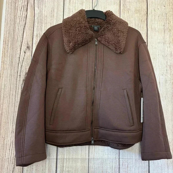 Athleta Womens westbound Sherpa Brown Jacket size Large - Picture 6 of 15